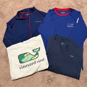 Vineyard Vines Men's Long Sleeve Tees - Navy, White, and Blue